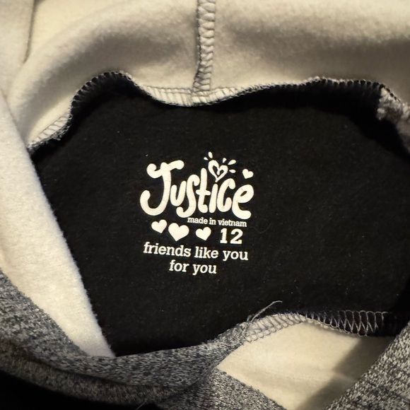 Justice Happy Hoodie - Black and Gray - Picture 3 of 4